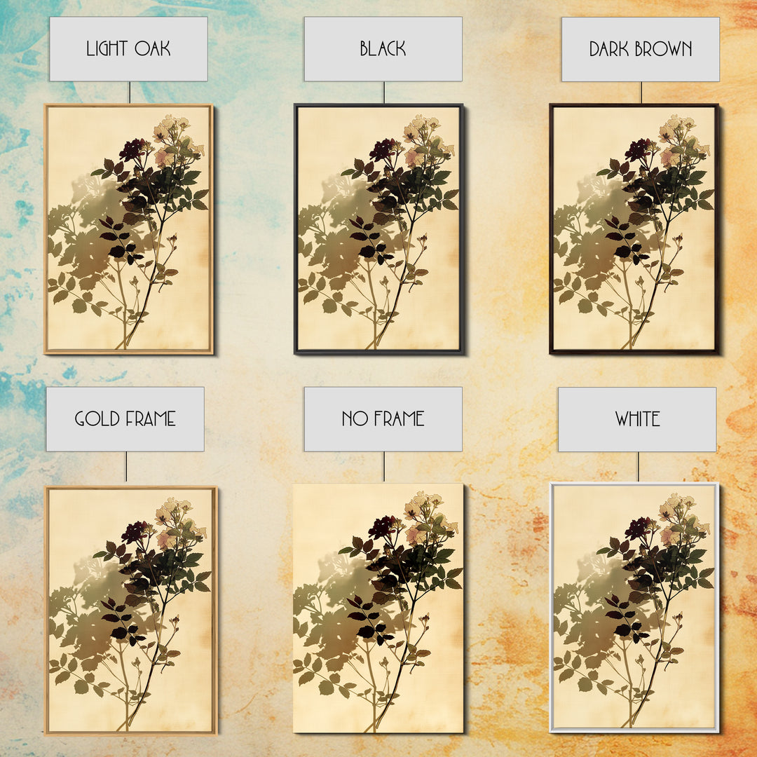 Botanical Silhouette Series Canvas Print, General Fine Art, Print, Living Room Decor, Watercolor Art, Art Deco, GEN-2x3-29