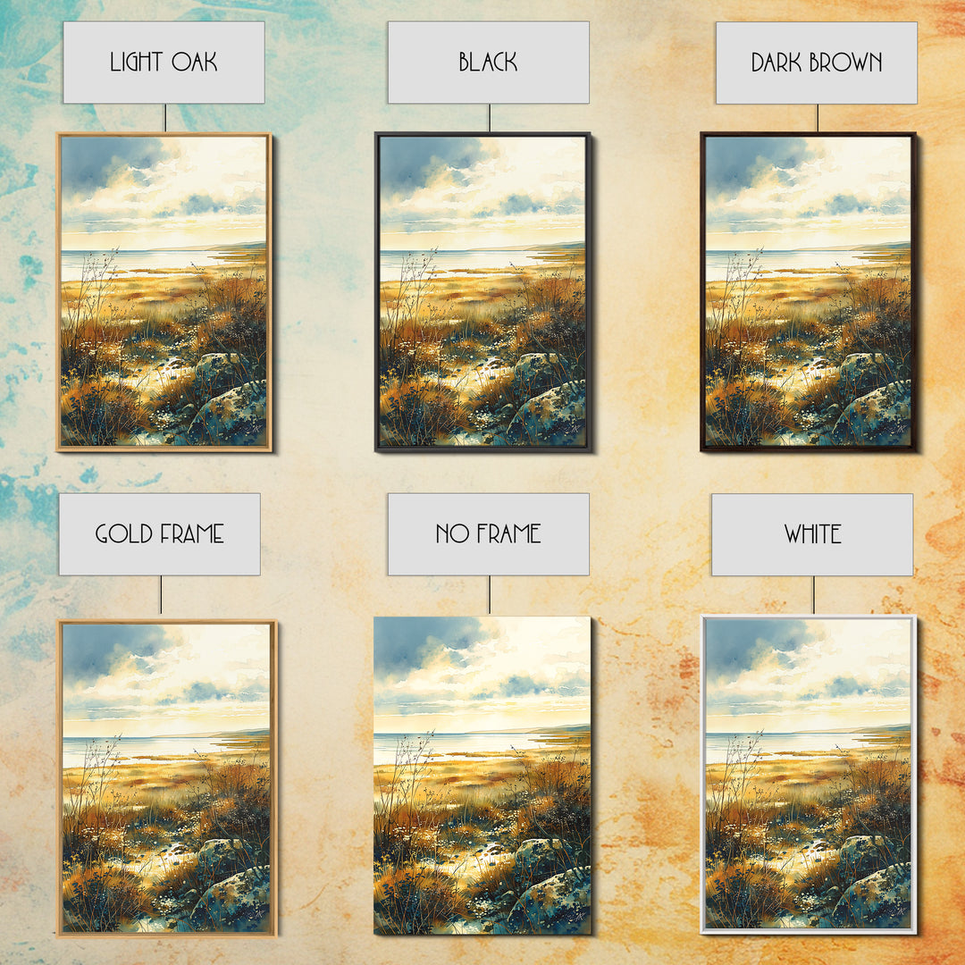 Quiet Abstract Landscape Framed Canvas Print, General Fine Art, Wall Art Prints, Living Room Decor, Watercolor Art, GEN-2x3-33
