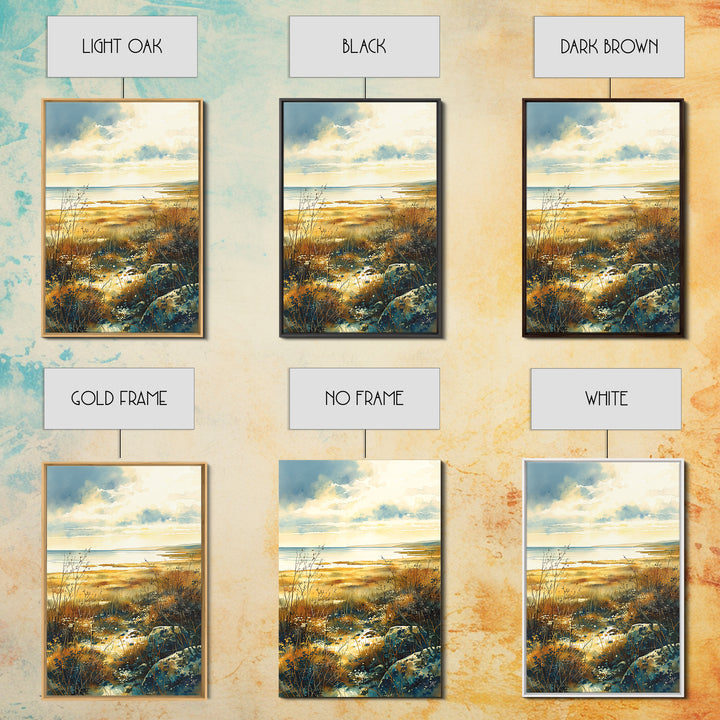 Quiet Abstract Landscape Framed Canvas Print, General Fine Art, Wall Art Prints, Living Room Decor, Watercolor Art, GEN-2x3-33