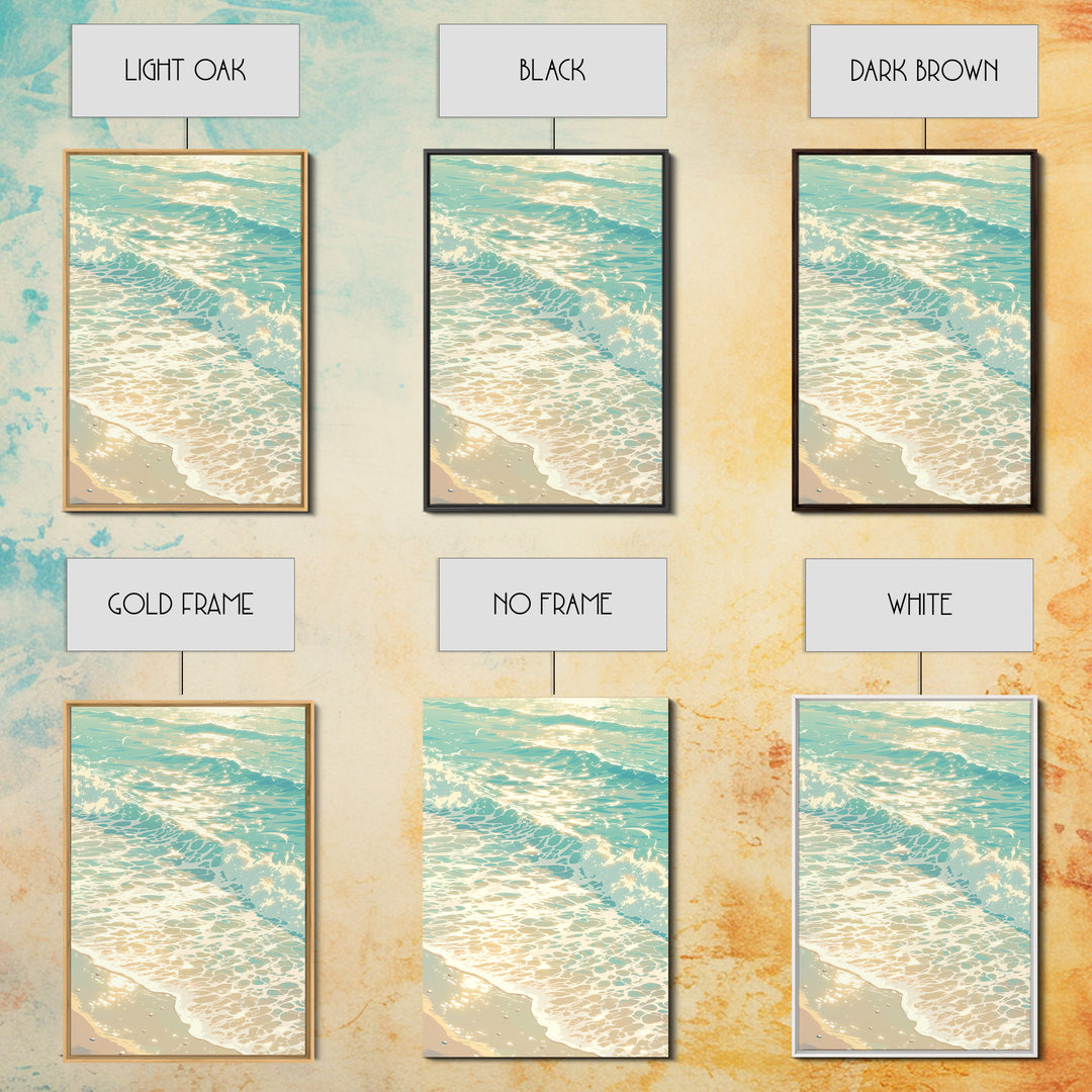 Coastal Water Study Framed Canvas Print, General Fine Art, Art Print, Living Room Decor, Fine Art, Original Art, GEN-2x3-37