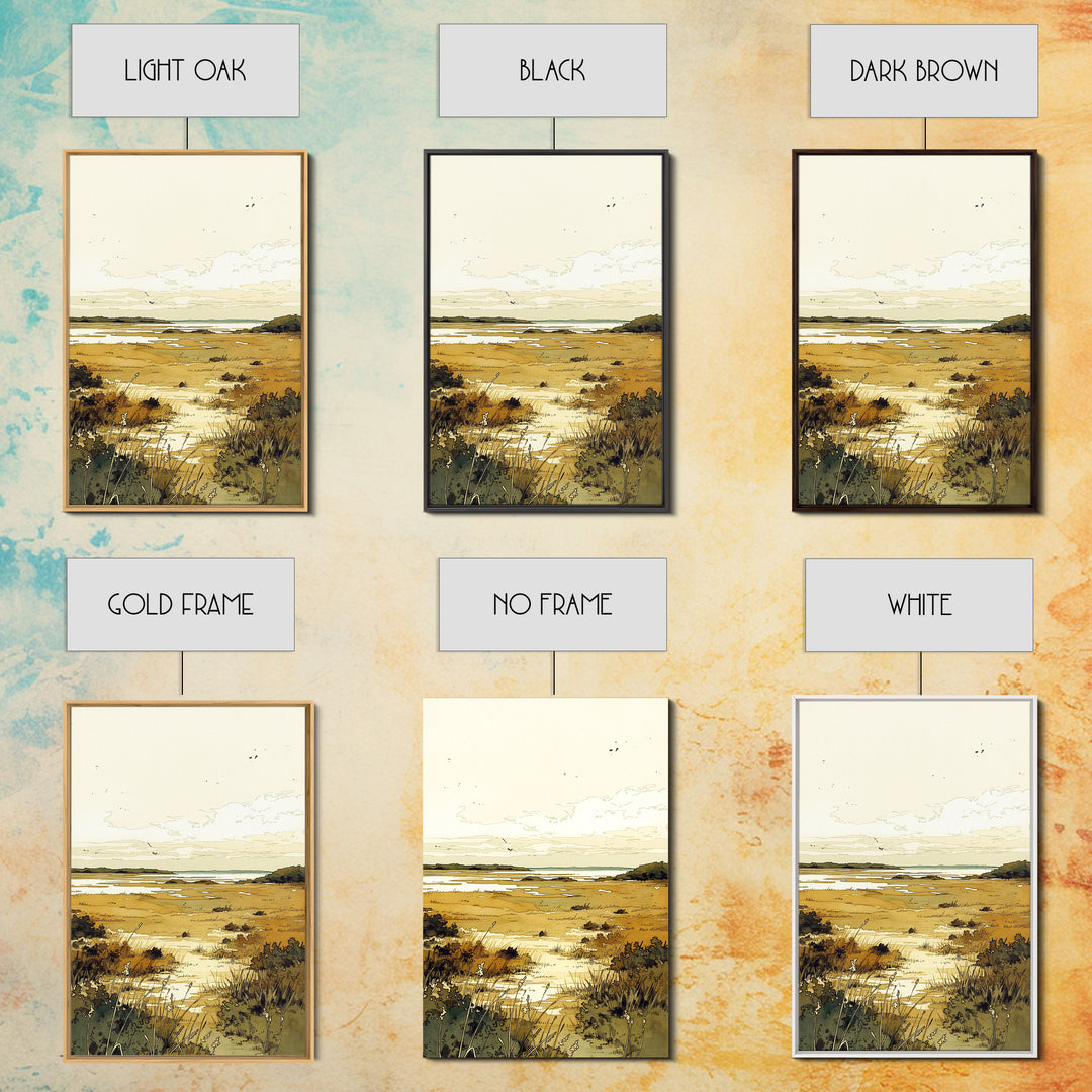 Elegant Ink Wash Landscape Framed Canvas Print, General Fine Art, Contemporary Art, Living Room Decor, Fine Art, GEN-2x3-4