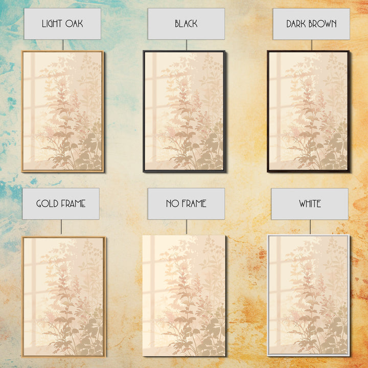 Botanical Silhouette Series Framed Canvas Print, General Fine Art, Canvas, Living Room Decor, Watercolor Art, GEN-2x3-53