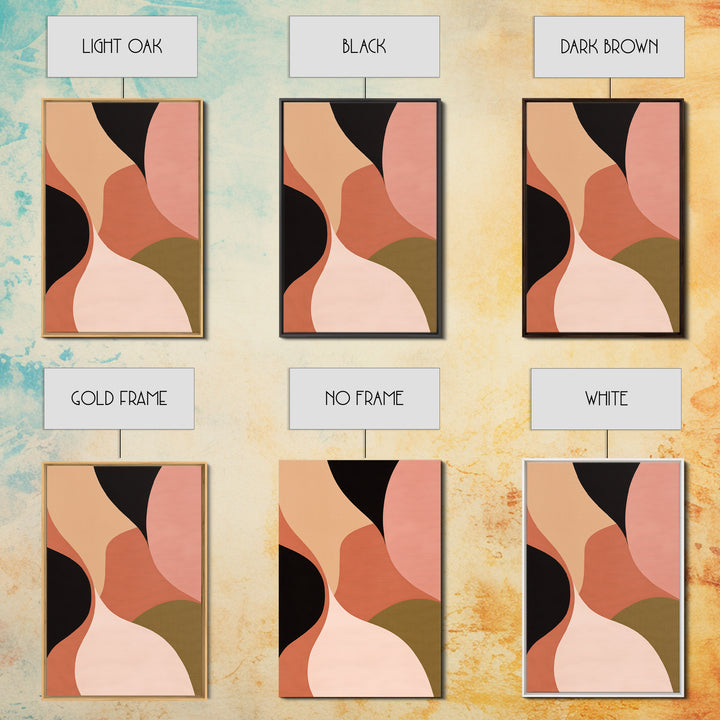 Warm Terracotta Abstract Canvas Print, General Fine Art, Digital Art, Living Room Decor, Fine Art, Art Nouveau, GEN-2x3-62
