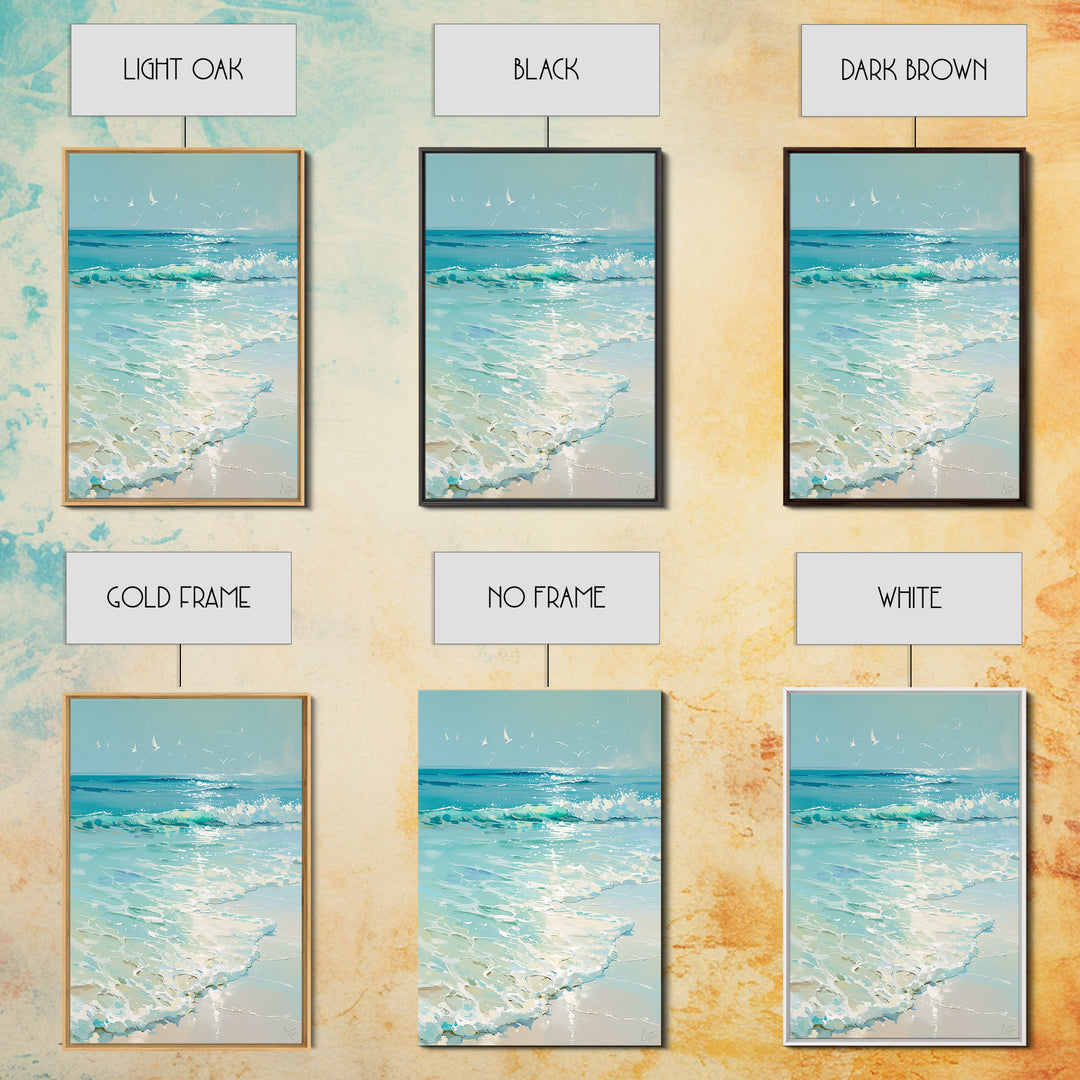 Coastal Water Study Framed Canvas Print, General Fine Art, Wall Hanging, Living Room Decor, Fine Art, Statement Artwork, GEN-2x3-85
