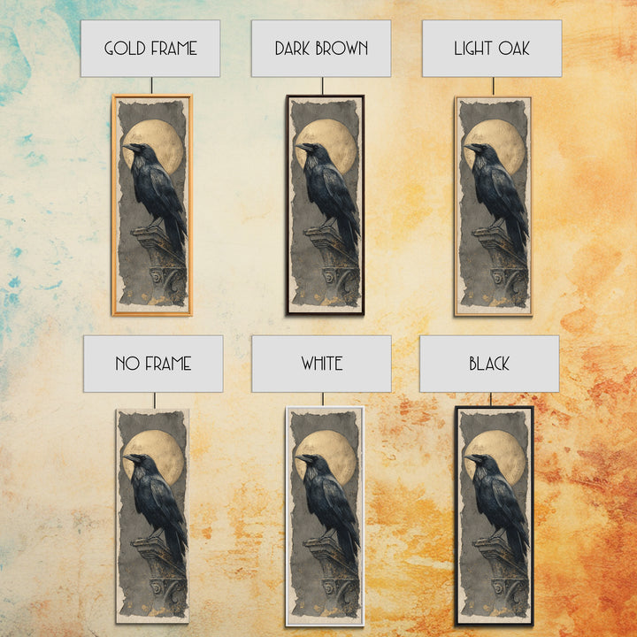 Raven Feathers Arranged Like a Halo Canvas Print, Gothic Art, Moody Wall Art, Living Room Decor, Fine Art, Gothic, Wall Decor, GOT-1x3-10
