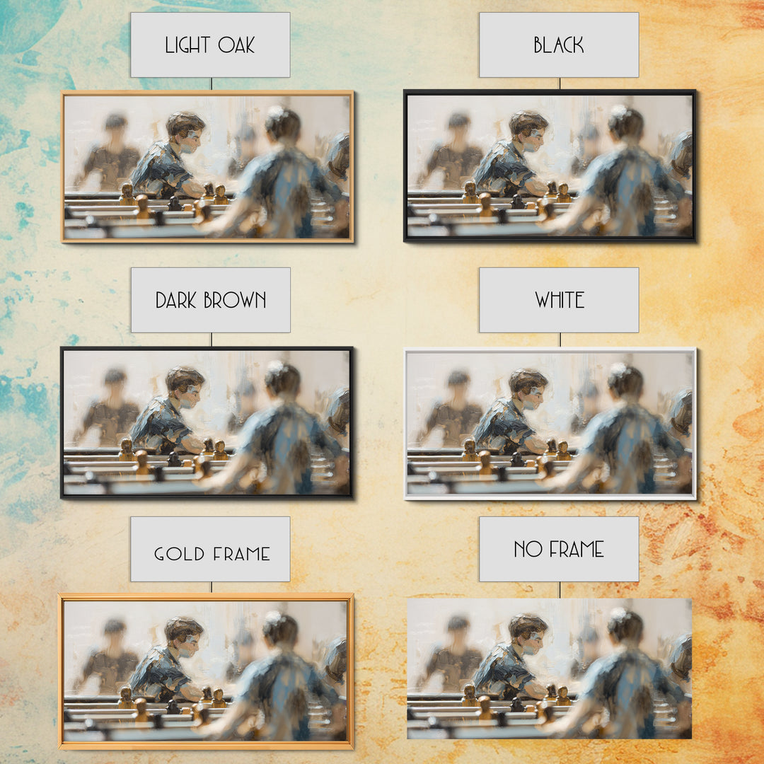 Foosball Player Figures Canvas Print, Game Room Art, Black Art, Game Room Decor, Oil Painting, Play, Playroom Art, Pop Art, GRA-2x1-53