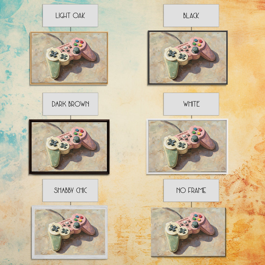 Old School Game Controller Canvas Print, Game Room Art, Trendy Wall Art, Game Room Decor, Watercolor Art, Play, GRA-3x2-58