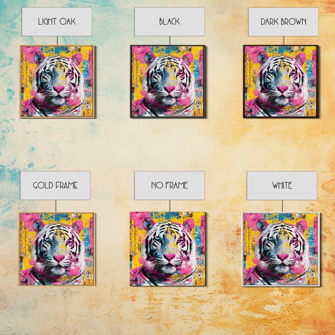 Urban Tiger Portrait Canvas Print, Graffiti Art, Statement Artwork, Living Room Decor, Fine Art, Street, Wall Decor, Painting, GRF-1x1-75