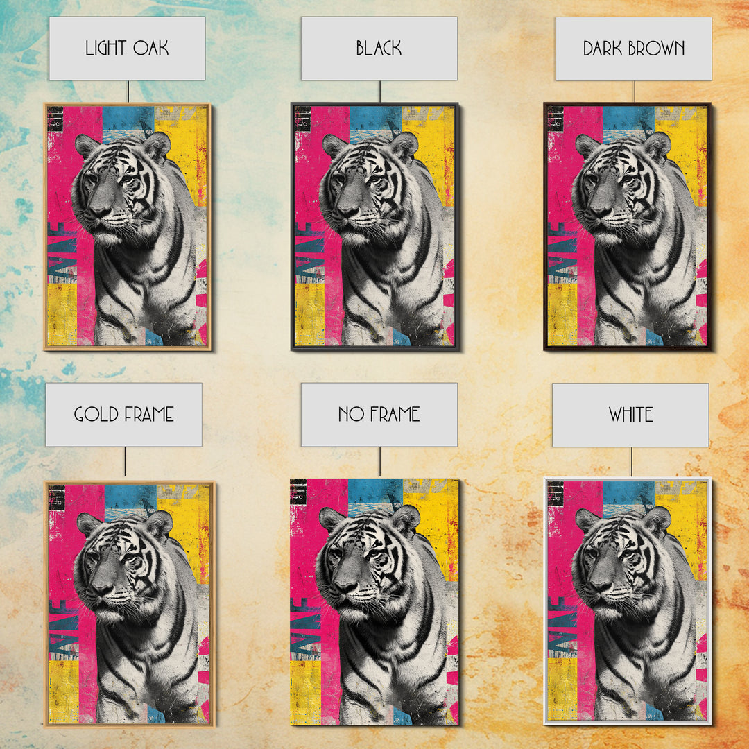 Urban Tiger Portrait Canvas Print, Graffiti Art, Canvas, Living Room Decor, Fine Art, Street, Abstract Wall Art, 3d Wall Art, GRF-2x3-35