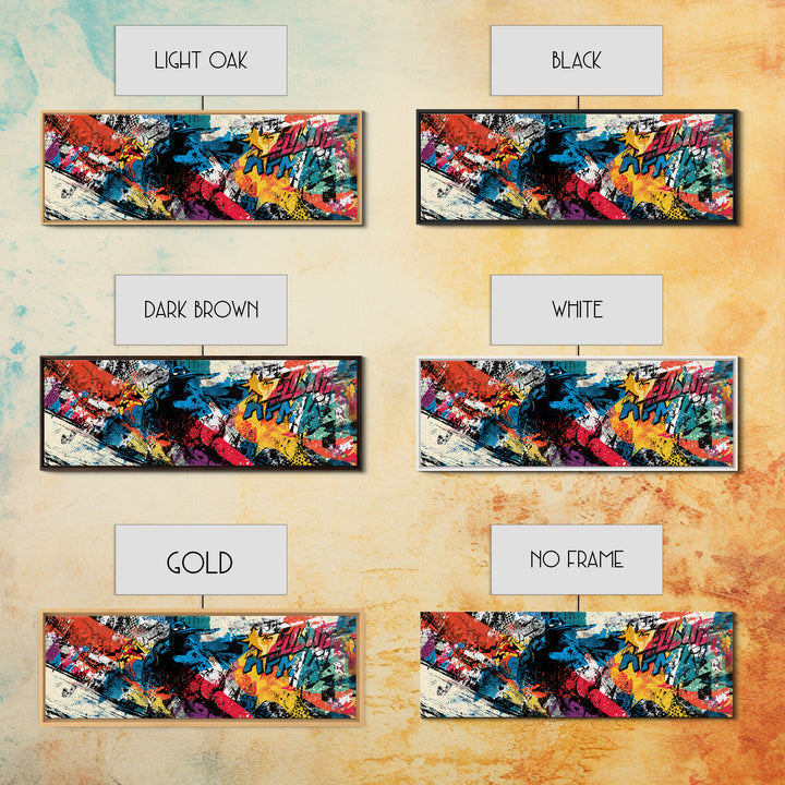 Wildstyle Arrows and Loops as Abstraction Framed Canvas Print, Graffiti Art, Art, Living Room Decor, Fine Art, Street, GRF-3x1-55