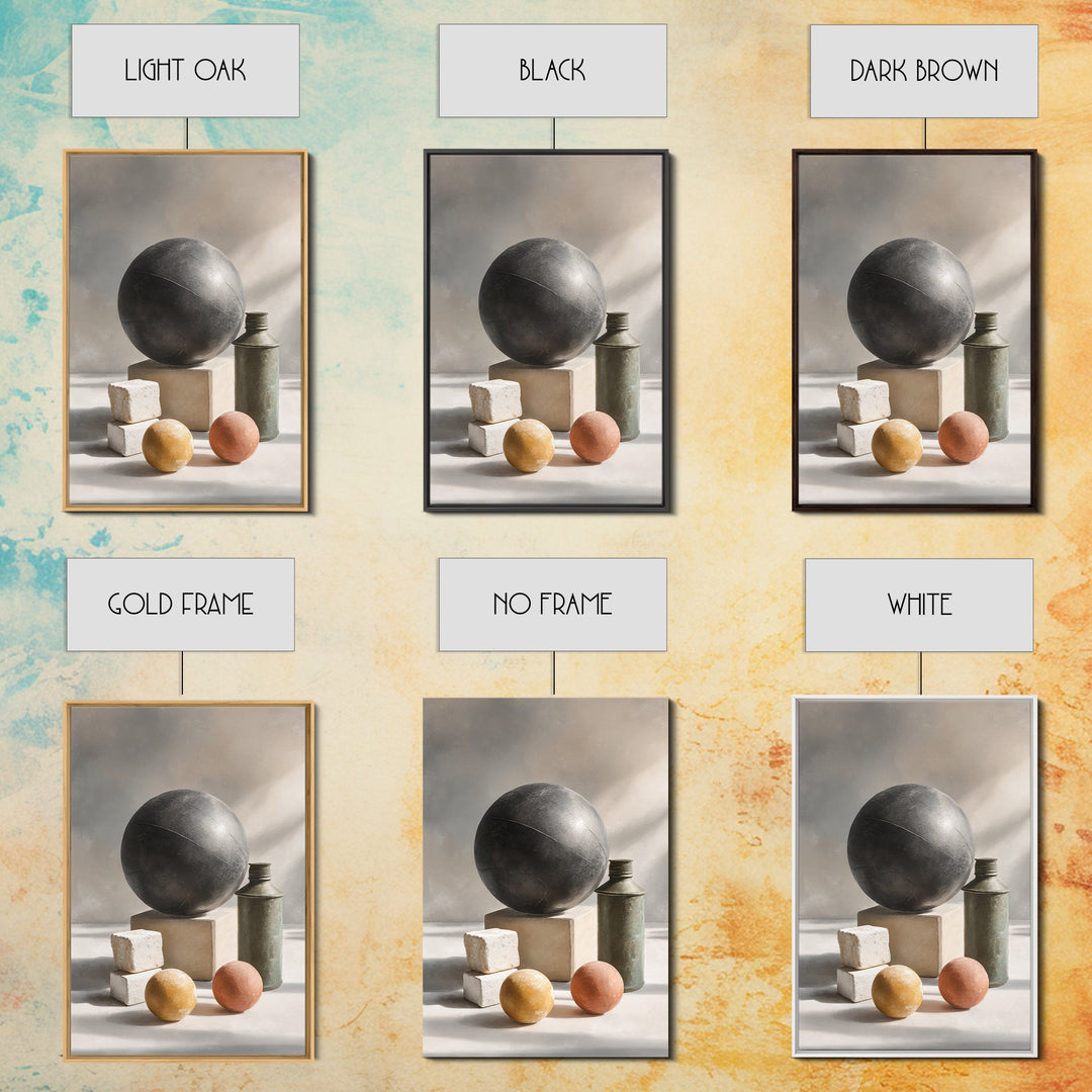 Medicine Ball and Chalk Still Life Canvas Print, Gym Art, Sports Wall Art, Gym Decor, Fine Art, Strength, Home Gym Decor, GYM-2x3-79