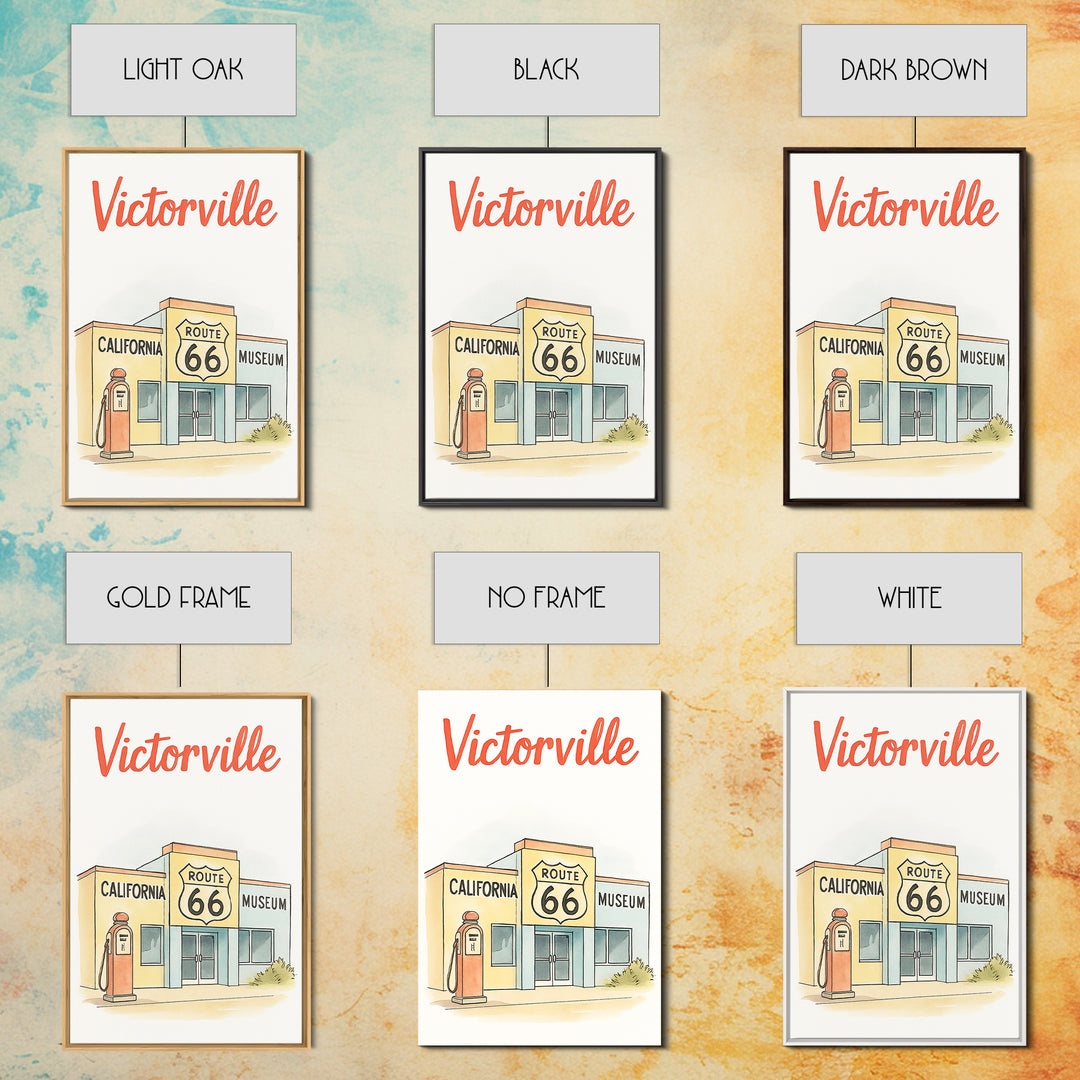 Victorville Travel Poster, Canvas Print, Hand Drawn Watercolor Art, Victorville Wall Art, Travel Poster Art, City Art Print, Wall Art