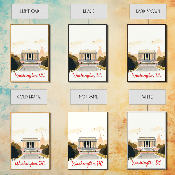 Washington Travel Poster, Canvas Print, Watercolor Skyline Art Art, Washington Travel Art, Travel Art Print, Travel Wall Art, City Art Print
