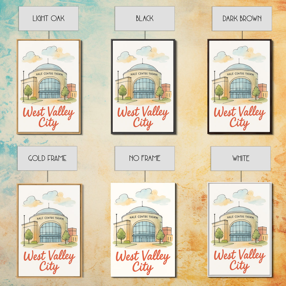West Valley City Utah Travel Poster, Canvas Print, Watercolor Downtown Skyline Art, West Valley City Poster Print, Poster Art, Wall Decor