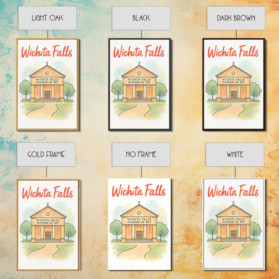 Wichita Falls Texas Travel Poster, Canvas Print, Soft Sketch Travel Art, Wichita Falls Poster Print, Travel Wall Art, Home Office Decor