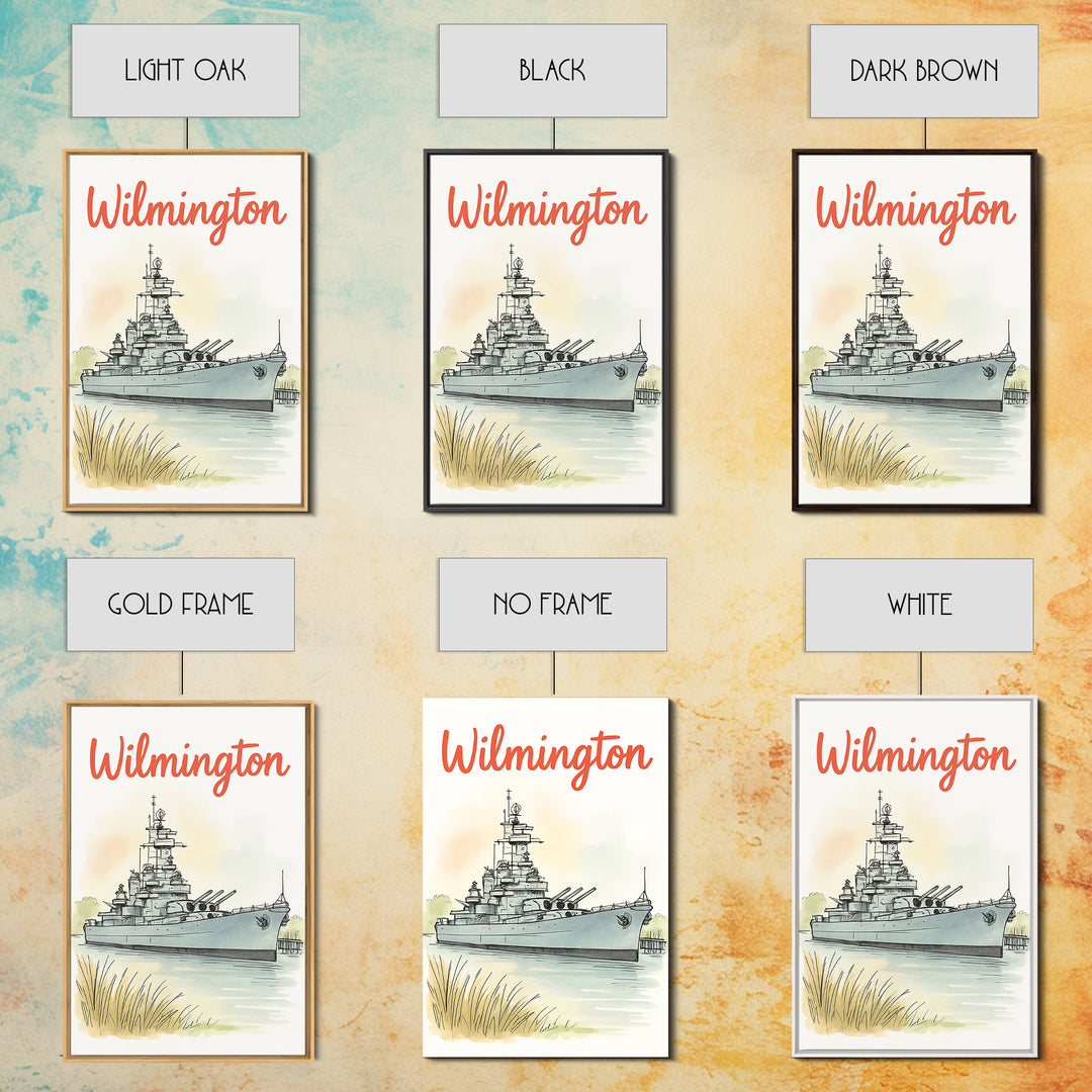 Wilmington North Carolina Travel Poster, Canvas Print, Illustrated City Wall Art, Wilmington City Art, Wall Art, Retro Travel Print