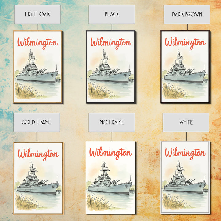 Wilmington North Carolina Travel Poster, Canvas Print, Illustrated City Wall Art, Wilmington City Art, Wall Art, Retro Travel Print