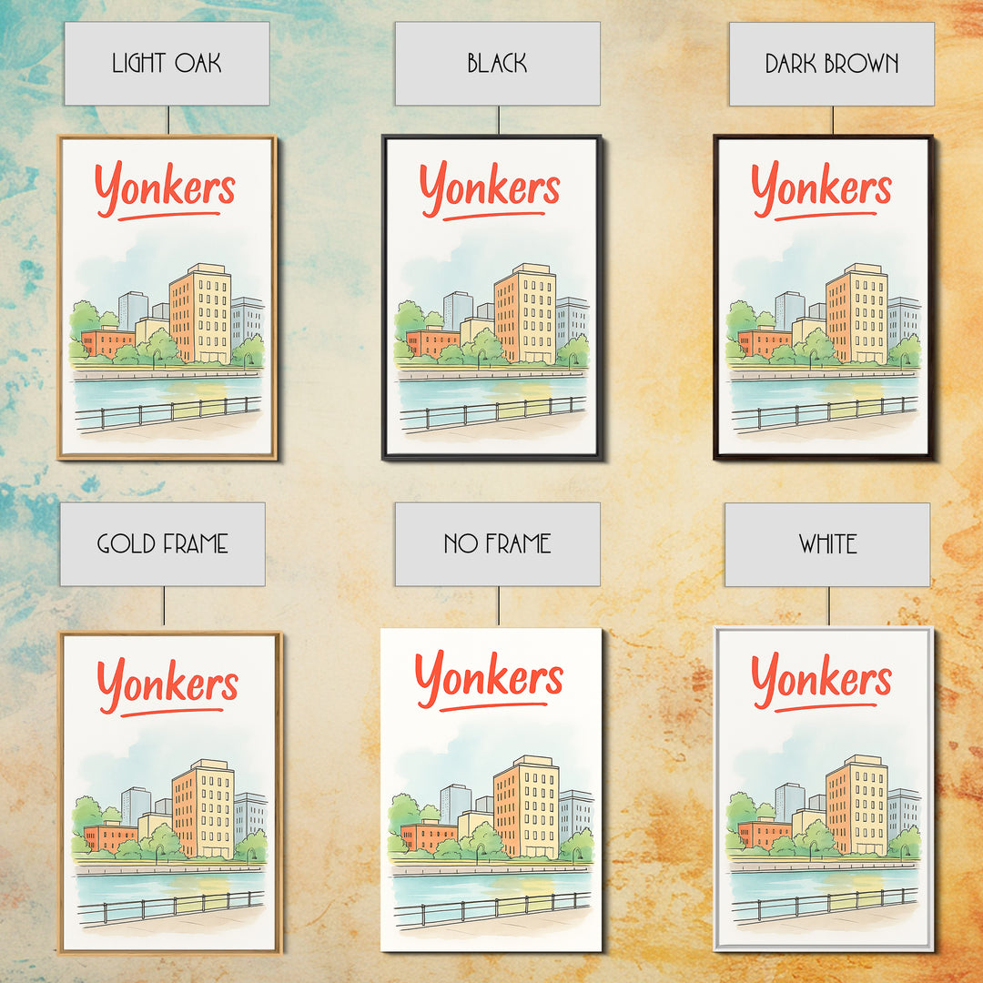 Yonkers Travel Poster, Canvas Print, Soft Sketch Travel Art, Yonkers City Art, City Travel Prints, Vintage Travel Art, Travel Poster Art