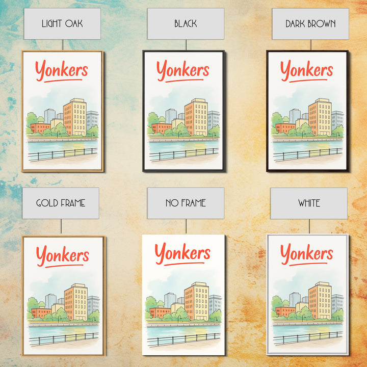 Yonkers Travel Poster, Canvas Print, Soft Sketch Travel Art, Yonkers City Art, City Travel Prints, Vintage Travel Art, Travel Poster Art