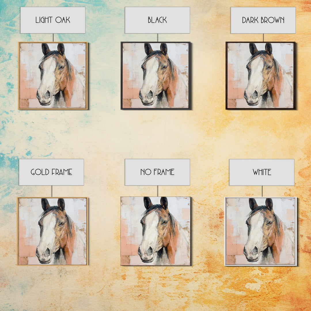 Neutral Horse Portrait Framed Canvas Print, Hotel Art, Printable Art, Hotel Decor, Fine Art, Boutique, Travel Poster, HOT-1x1-16
