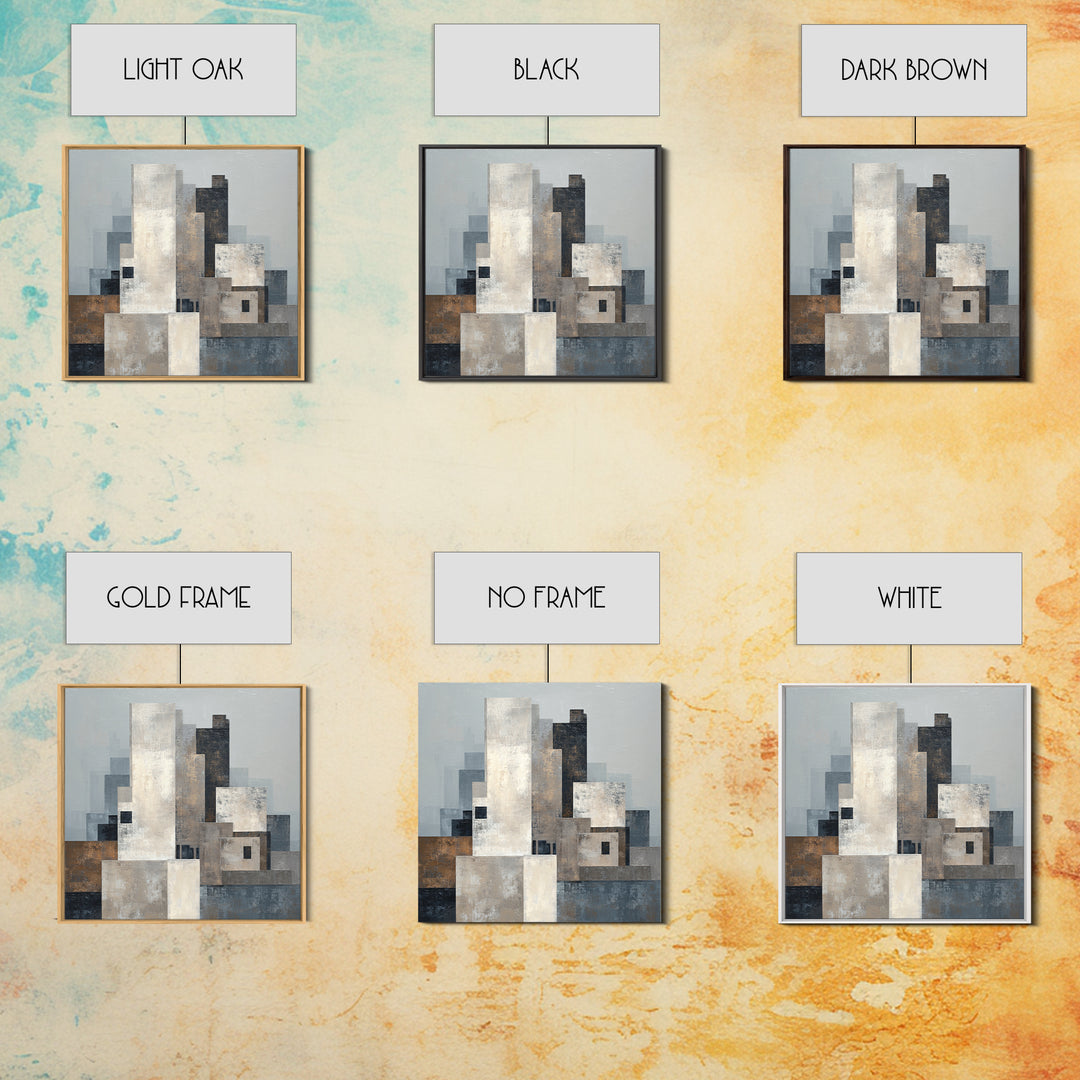 Quiet City Skyline Canvas Print, Hotel Art, Travel Poster, Hotel Decor, Abstract Art, Boutique, Minimalist Decor, HOT-1x1-26