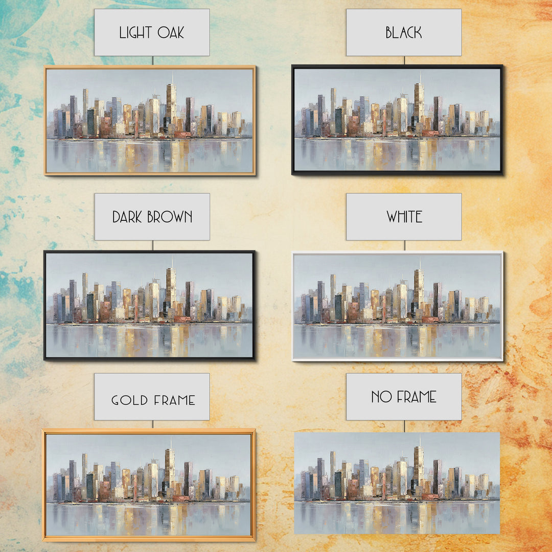 Quiet City Skyline Framed Canvas Print, Hotel Art, Poster, Hotel Decor, Fine Art, Boutique, Wood Wall Art, Printable Art, HOT-2x1-46