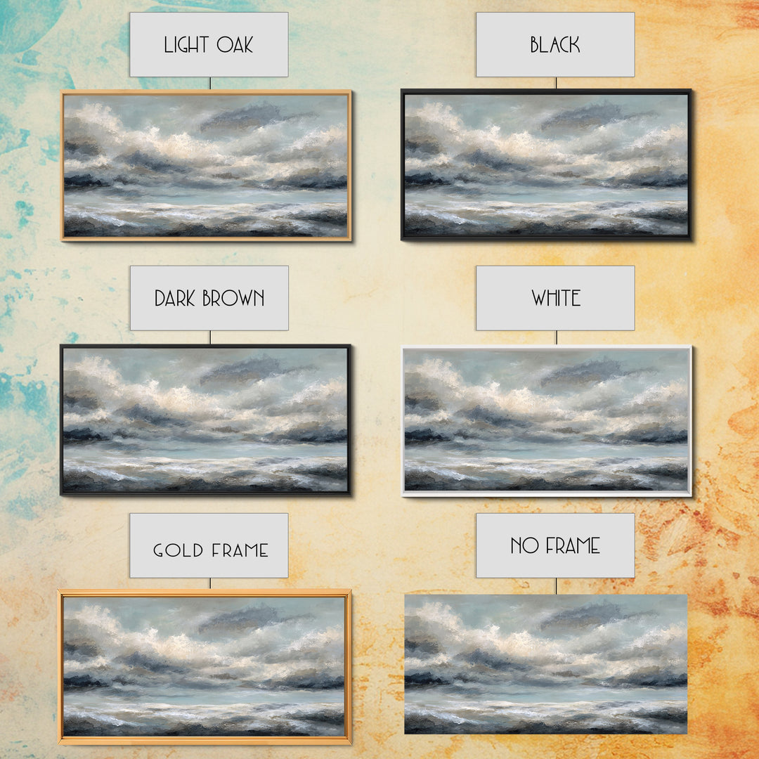 Large Cloudscape with Subtle Drama Framed Canvas Print, Hotel Art, Living Room Decor, Hotel Decor, Fine Art, Boutique, HOT-2x1-85