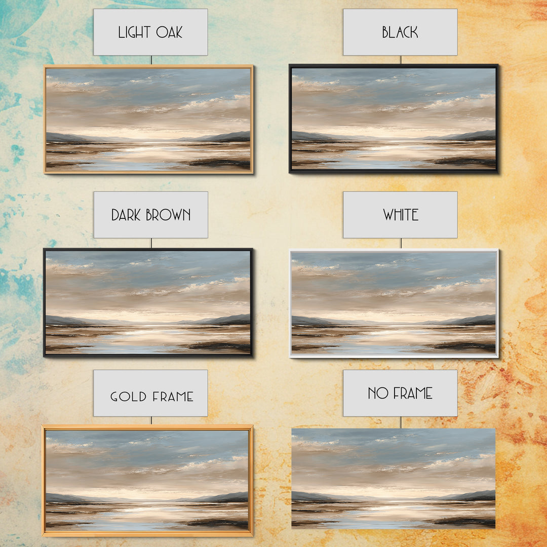 Panoramic Desert Horizon Framed Canvas Print, Hotel Art, Framed Art, Hotel Decor, Boutique, Beach Prints, Gallery Wall Set, HOT-2x1-88