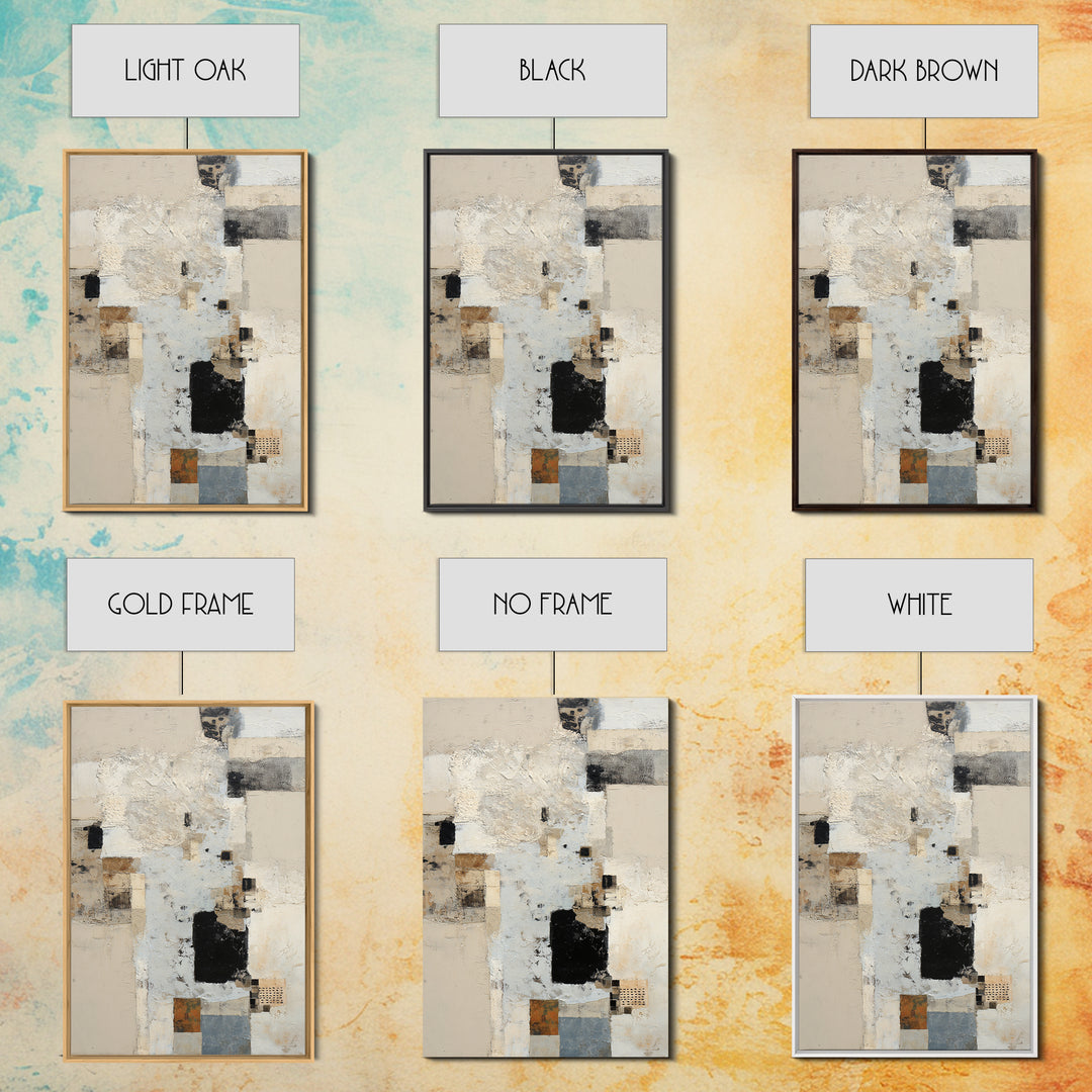 Sophisticated Neutral Abstract Framed Canvas Print, Hotel Art, Printable Art, Hotel Decor, Abstract Art, Boutique, HOT-2x3-33