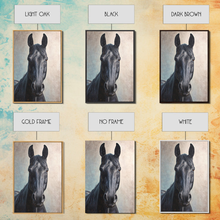 Neutral Horse Portrait Framed Canvas Print, Hotel Art, Home Decor, Hotel Decor, Fine Art, Boutique, Framed Art, Wood Wall Art, HOT-2x3-48
