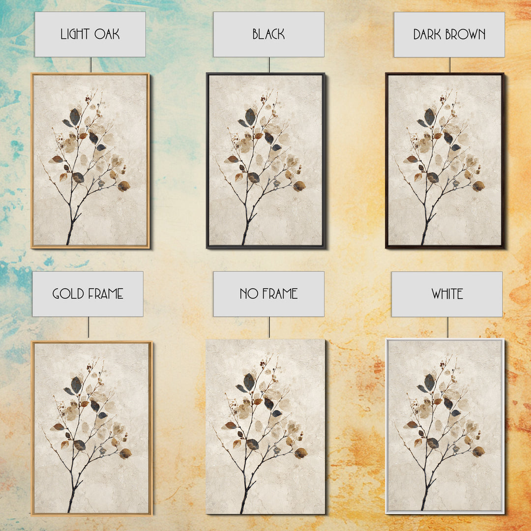 Elegant Botanical Branch on Ivory Ground Canvas Print, Hotel Art, Living Room Decor, Hotel Decor, Fine Art, Boutique, HOT-2x3-61