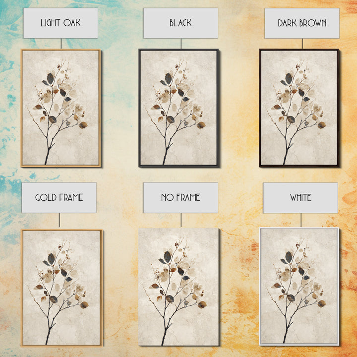 Elegant Botanical Branch on Ivory Ground Canvas Print, Hotel Art, Living Room Decor, Hotel Decor, Fine Art, Boutique, HOT-2x3-61