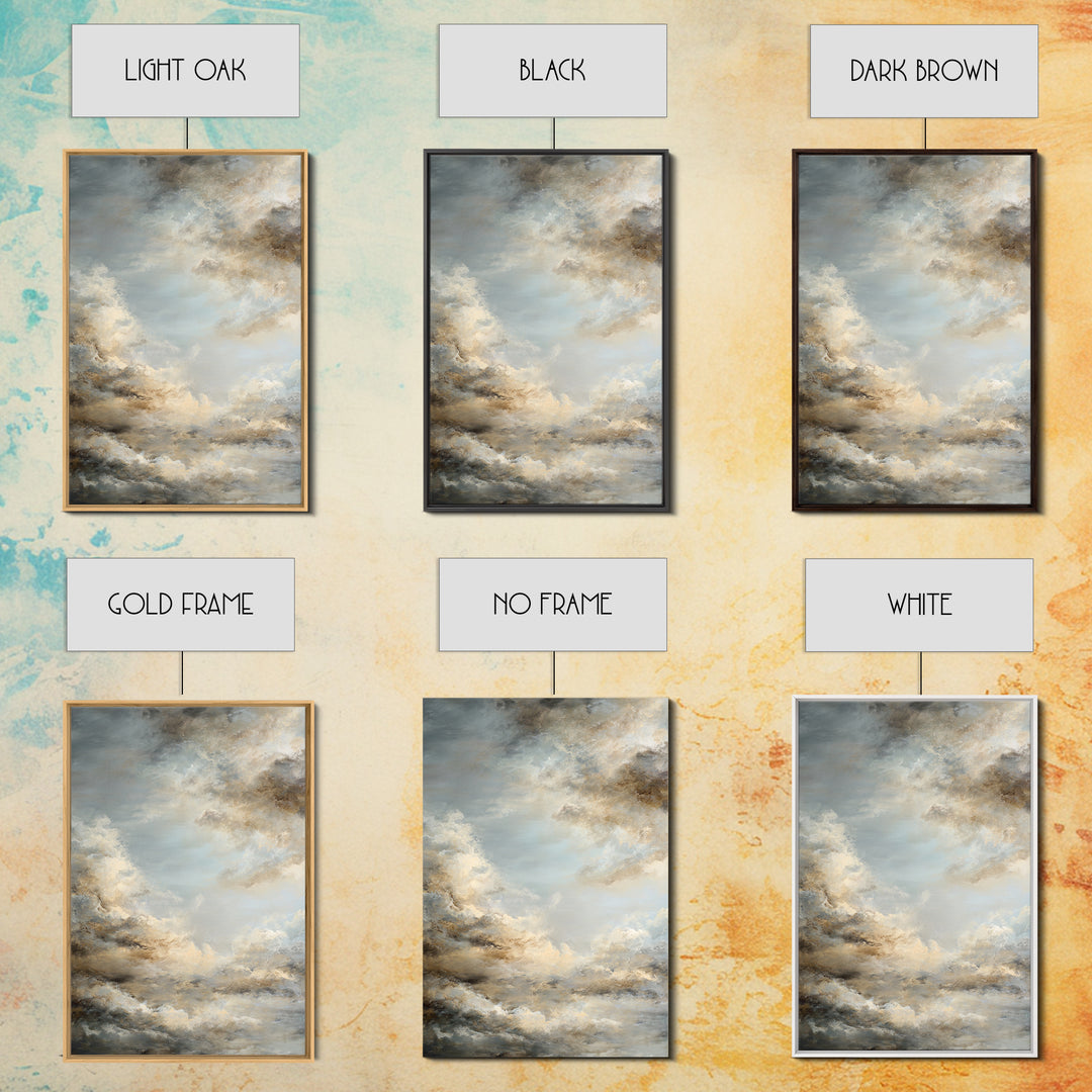 Large Cloudscape with Subtle Drama Framed Canvas Print, Hotel Art, Modern Wall Art, Hotel Decor, Boutique, Neutral Decor, HOT-2x3-73