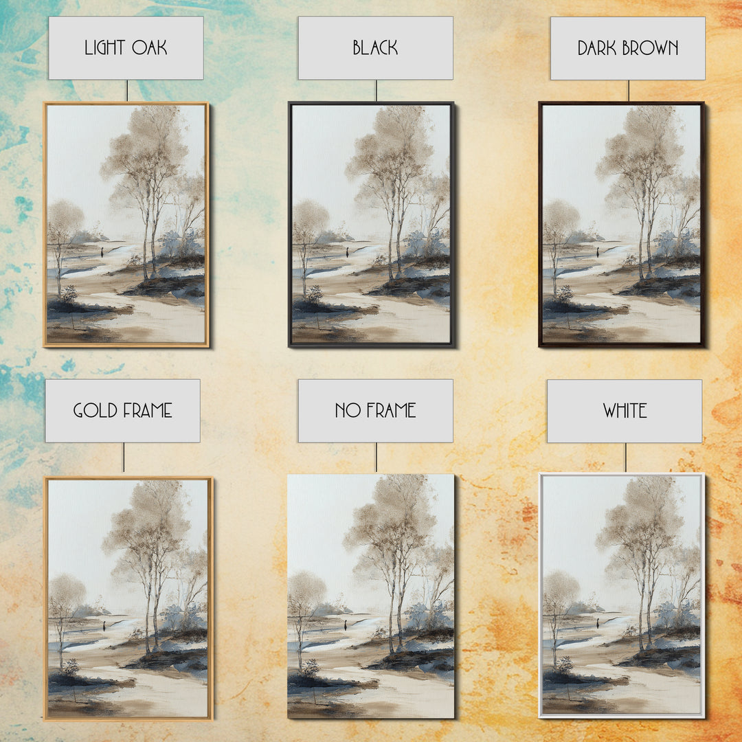 Japanese Ink Landscape Framed Canvas Print, Hotel Art, Hazbin Hotel, Hotel Decor, Fine Art, Boutique, Coastal Wall Art, HOT-2x3-74