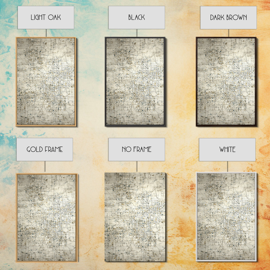 City Map Abstract Lines Without Readable Labels Framed Canvas Print, Hotel Art, Hazbin Hotel, Hotel Decor, Abstract Art, HOT-2x3-80