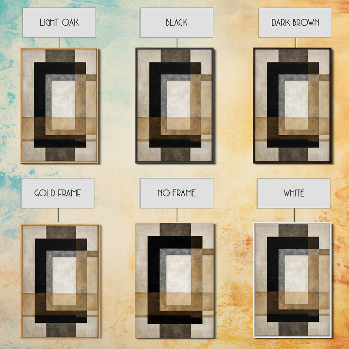Modern Geometric Composition Framed Canvas Print, Hotel Art, Gallery Wall Set, Hotel Decor, Fine Art, Boutique, HOT-2x3-87