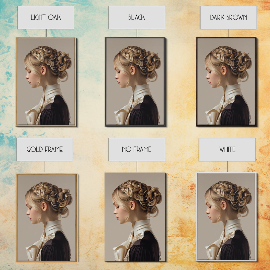 Braided Hairstyle Study Canvas Print, Hair Salon Art, Black Woman Art, Living Room Decor, Fine Art, Style, Hairdresser Gifts, HSA-2x3-91