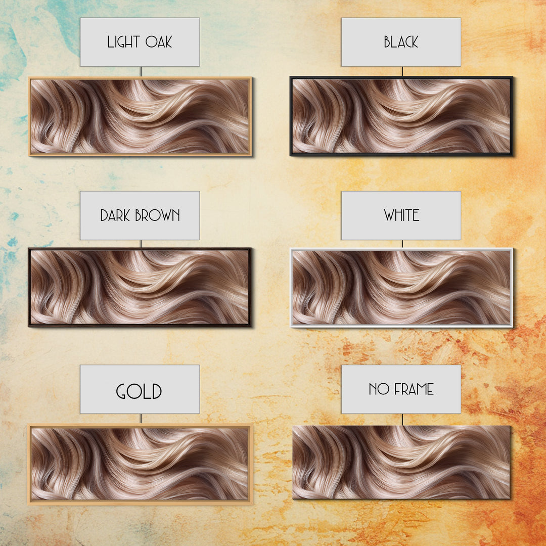 Blonde Waves Painted Canvas Print, Hair Salon Art, Art, Living Room Decor, Fine Art, Style, Black Art Prints, African Art, HSA-3x1-80