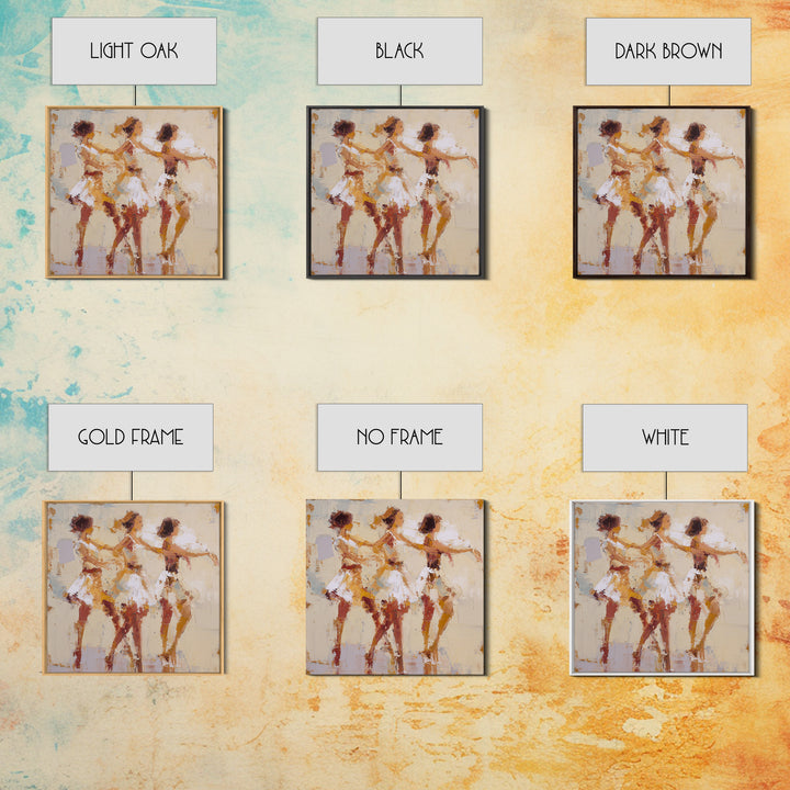 Dancers Suggested by Soft Moving Brushwork Canvas Print, Impressionist Art, Neutral Decor, Living Room Decor, Impression, IMP-1x1-63