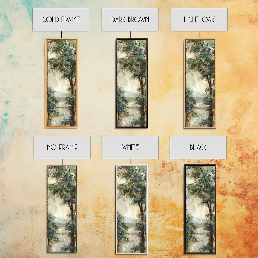 Apple Tree in Summer Orchard Framed Canvas Print, Impressionist Art, Textured Painting, Living Room Decor, Fine Art, Impression, IMP-1x3-53