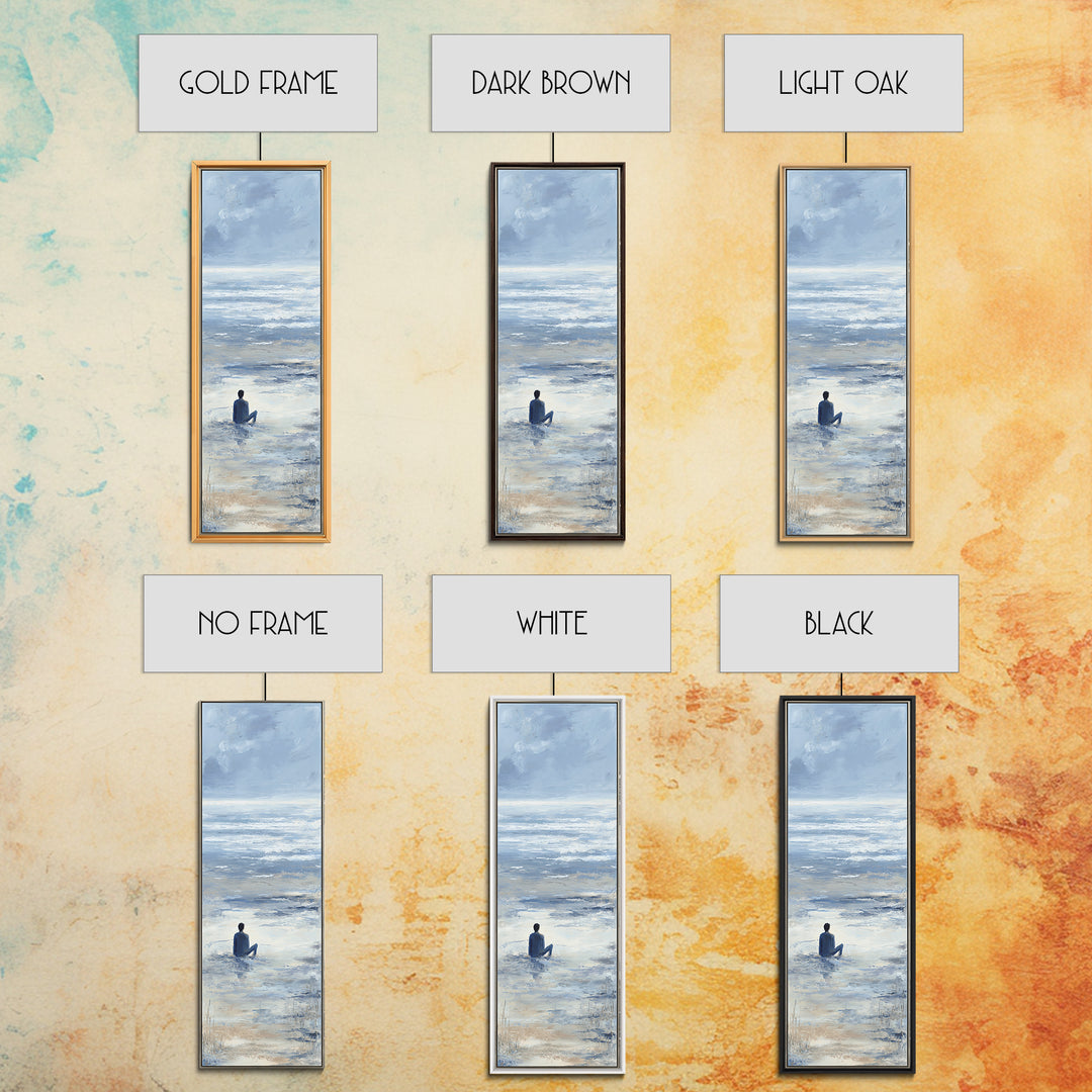 Coastal Beach Figures Canvas Print, Impressionist Art, Bedroom Decor, Living Room Decor, Oil Painting, Impression, Modern Art, IMP-1x3-7