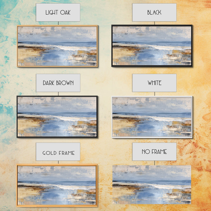 Soft Seaside Cliffs Framed Canvas Print, Impressionist Art, Large Wall Art, Living Room Decor, Impression, Abstract Painting, IMP-2x1-25