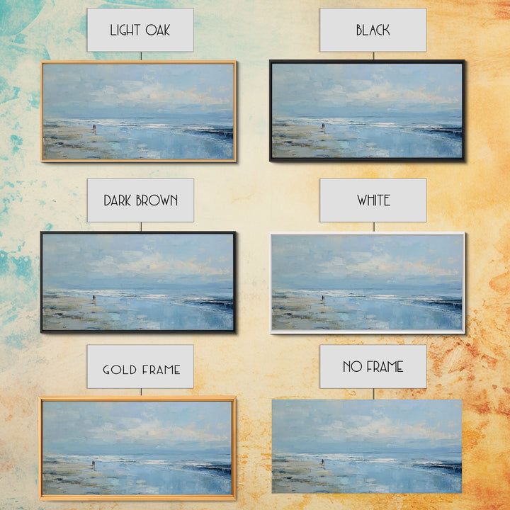 Coastal Beach Figures Canvas Print, Impressionist Art, Living Room Wall Art, Living Room Decor, Fine Art, Impression, IMP-2x1-63