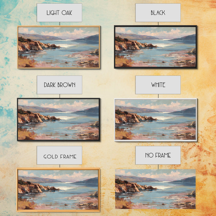 Soft Seaside Cliffs Canvas Print, Impressionist Art, Living Room Decor, Fine Art, Impression, Landscape Art, Colorful Wall Art, IMP-2x1-73