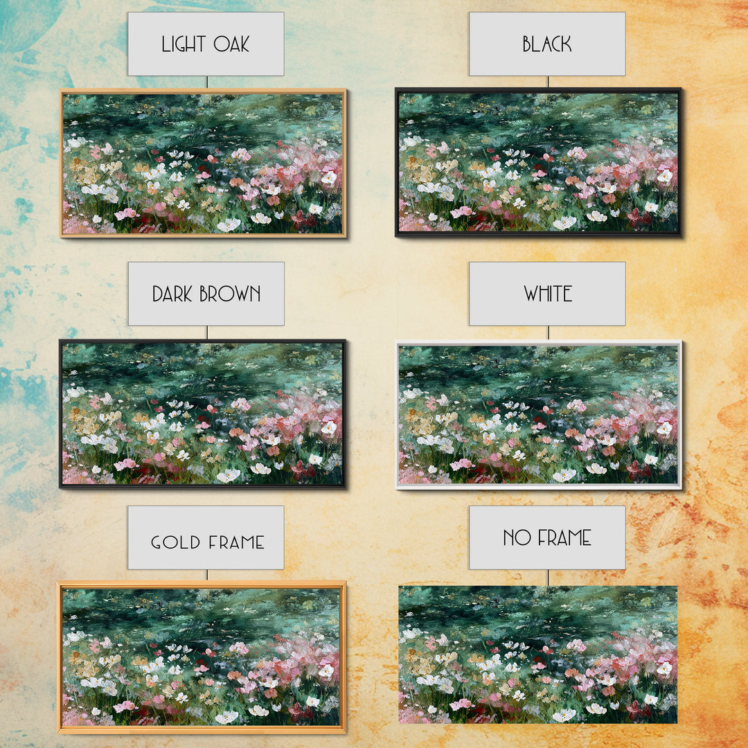 Wildflower Field in Loose Pastel Strokes Canvas Print, Impressionist Art, Modern Wall Art, Living Room Decor, Impression, IMP-2x1-76