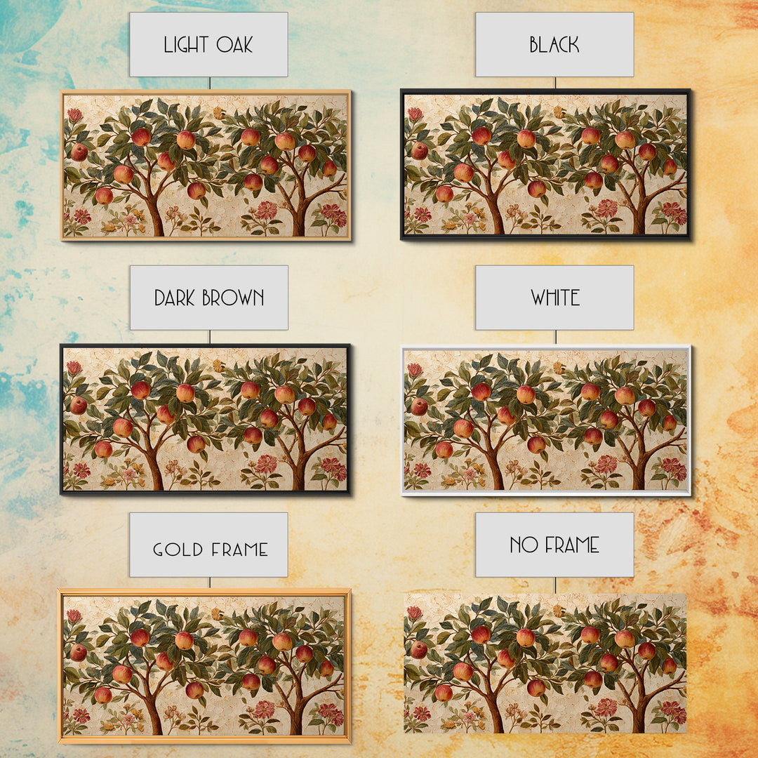 Apple Tree in Summer Orchard Framed Canvas Print, Impressionist Art, Modern Wall Art, Living Room Decor, Fine Art, Impression, IMP-2x1-85