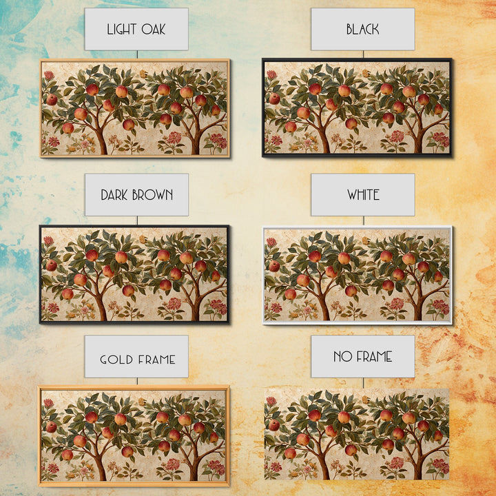 Apple Tree in Summer Orchard Framed Canvas Print, Impressionist Art, Modern Wall Art, Living Room Decor, Fine Art, Impression, IMP-2x1-85