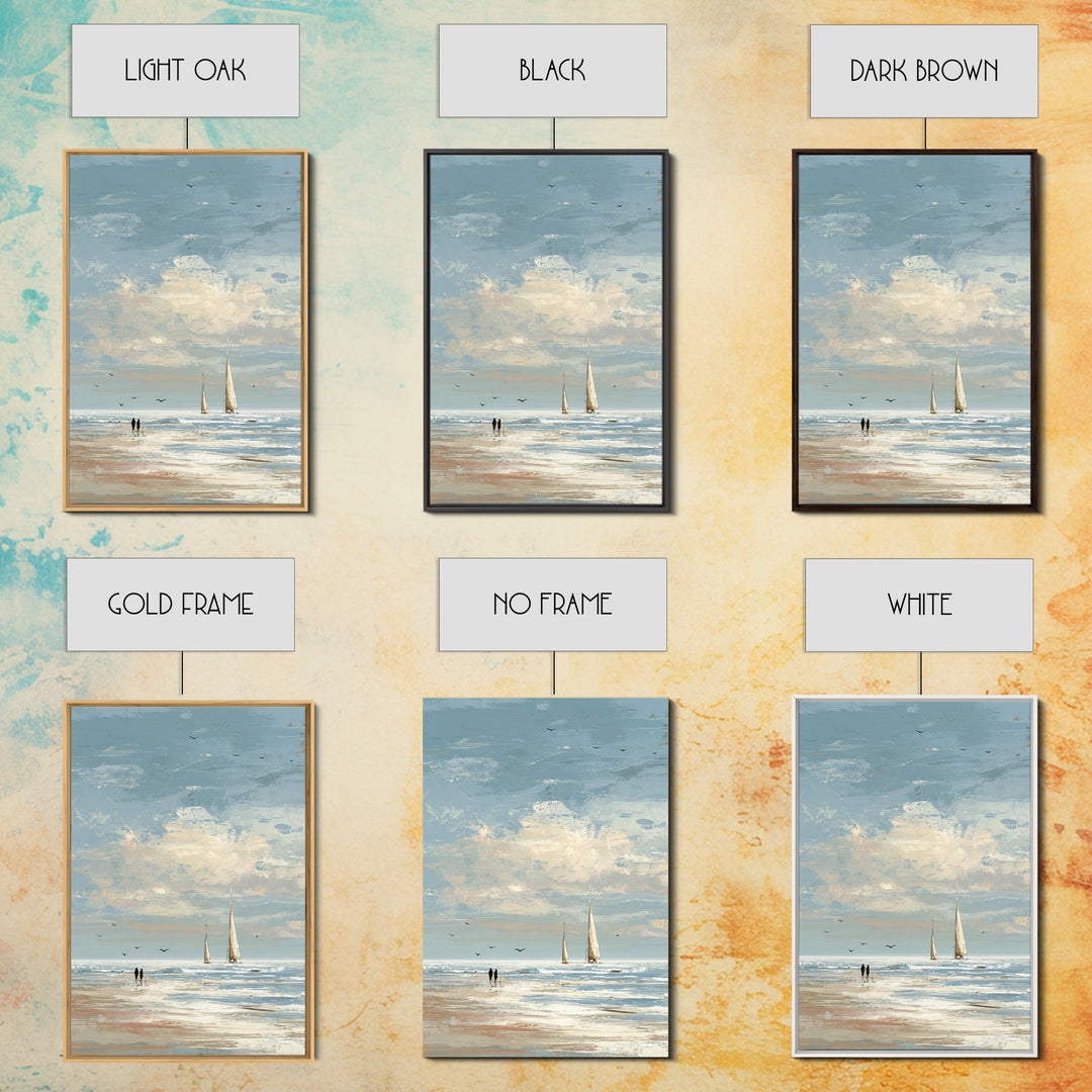 Coastal Beach Figures Canvas Print, Impressionist Art, Home Decor, Living Room Decor, Fine Art, Impression, Horizontal Wall Art, IMP-2x3-27