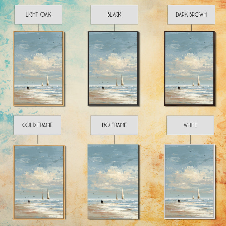 Coastal Beach Figures Canvas Print, Impressionist Art, Home Decor, Living Room Decor, Fine Art, Impression, Horizontal Wall Art, IMP-2x3-27