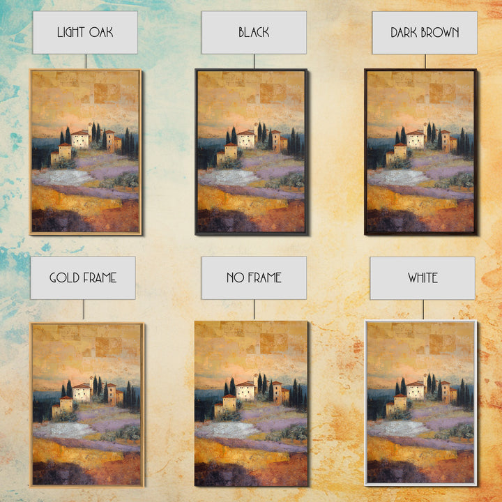 Sunset over Lavender Field Framed Canvas Print, Impressionist Art, Wall Decor, Living Room Decor, Fine Art, Impression, IMP-2x3-46